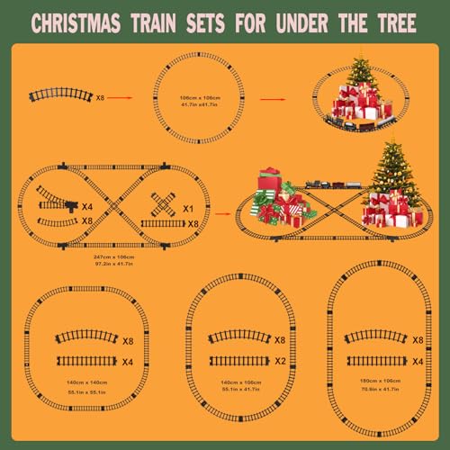 Electric Train Set for Kids with Steam Locomotive, Light & Sounds S601002