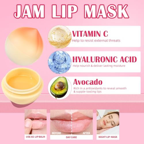6 PCS Mini Bee Lip Balm Fruit Pot Set for Teens Girls K98258