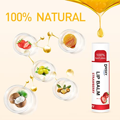DMSKY Natural Lip Balm Bulk 36 Pack with Vitamin E and Coconut Oil, 12 Flavors L77674