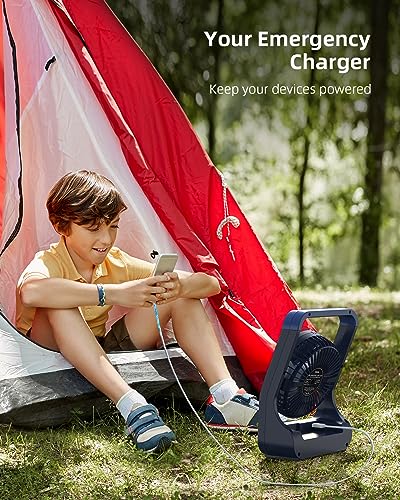 SLENPET 20000mAh Rechargeable Portable Clip on Fan with Light & Hook R310107