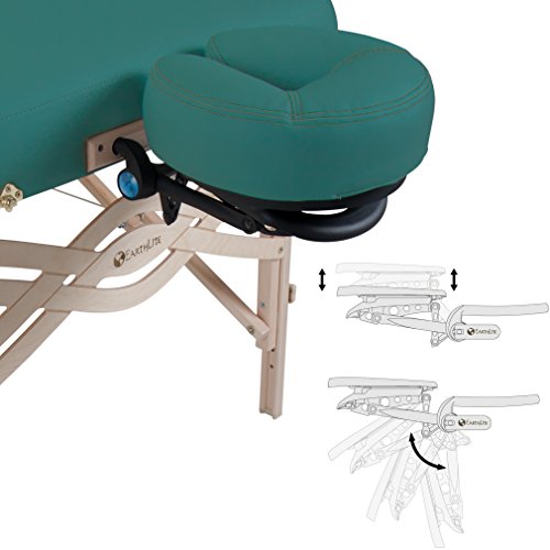 EARTHLITE Premium Portable Massage Table Package SPIRIT with Flex-Rest Face Cradle & Strata Face Pillow, Carry Case, Made in USA E382