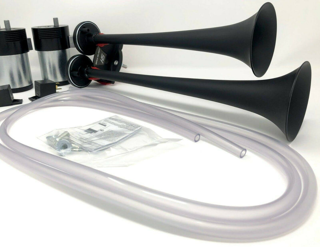 Mega Blast Air Horns for Trucks Cars SUV Train Sound Black F403