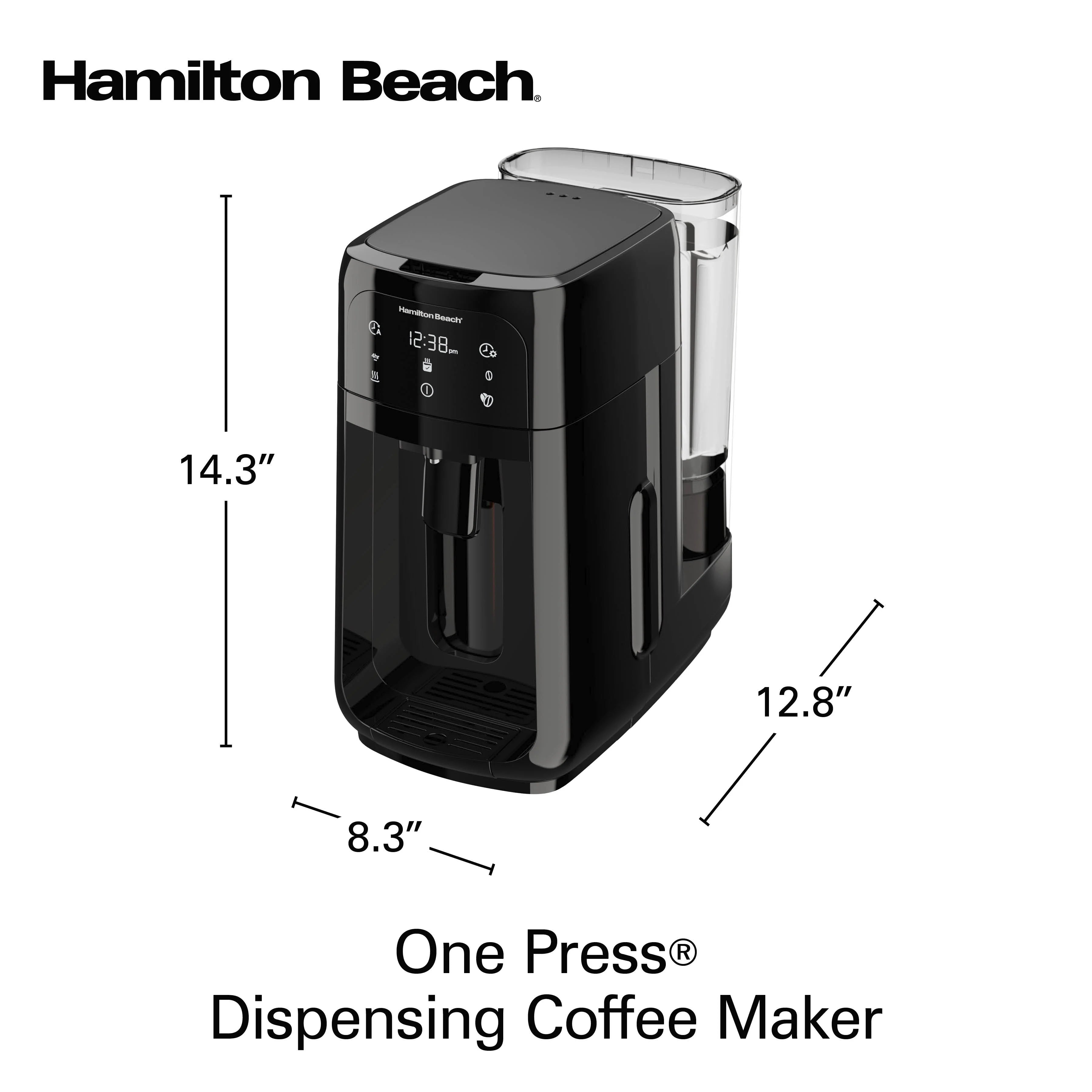 Hamilton Beach One Press Dispensing Coffee Maker, 12 Cup, Black P268