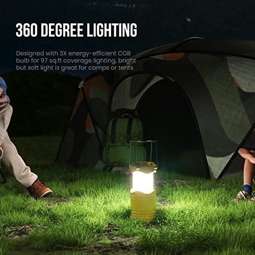 Lichamp LED Camping Lantern 4 Pack, Battery Powered Portable Hanging Light X975