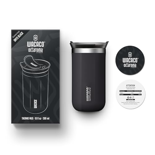 WACACO Octaroma Classico Vacuum Insulated Coffee Mug, Double-wall Stainless Steel, 6 fl oz, Carmine Red Z33030