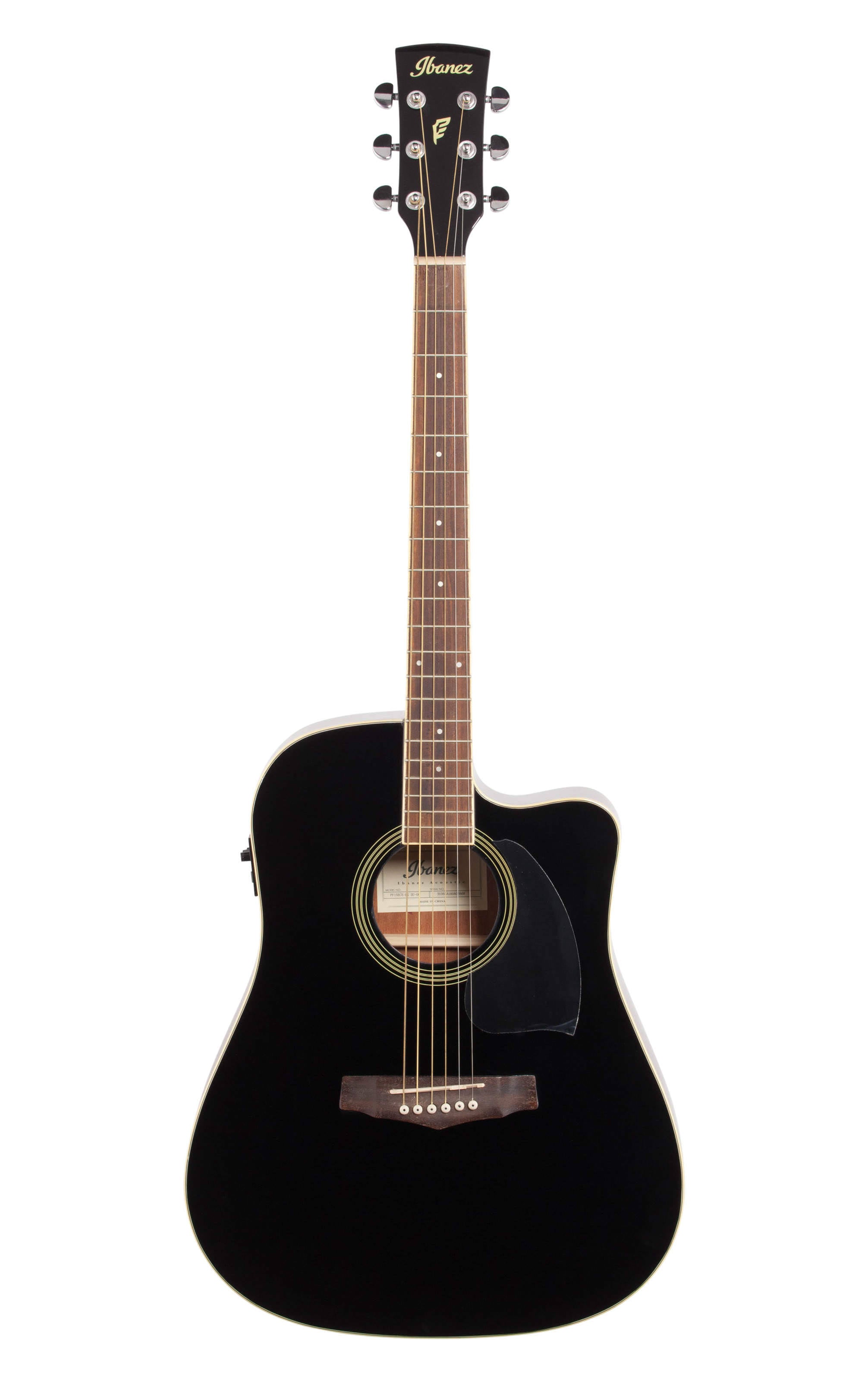 Ibanez PF15ECE Dreadnought Cutaway Acoustic-Electric Guitar Black - Megean