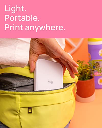 Canon Ivy 2 Mini Photo Printer, Sticky-Back Prints, Pure White I989653