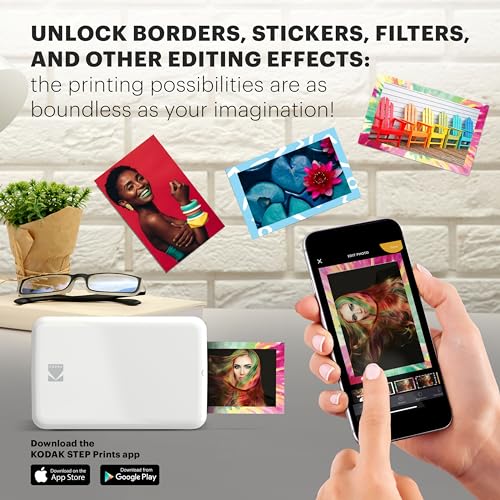 KODAK Step Instant Smartphone Photo Printer - Portable Wireless Zink 2x3" - White G38776