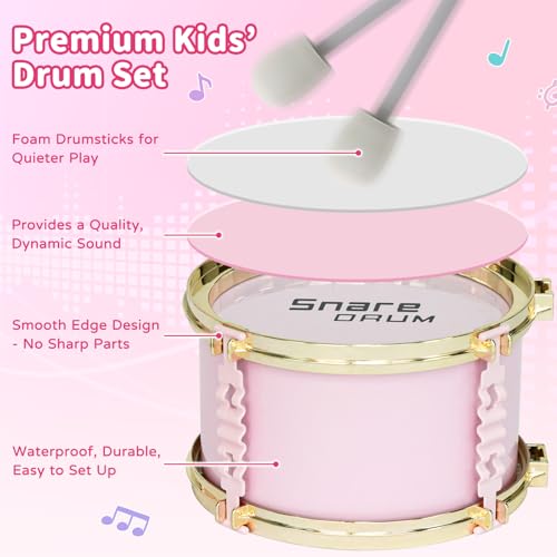 Toddler Drum Set for Kids 5-Piece with Stool, Pedal & Drumsticks F3261