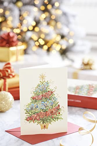 Papyrus Christmas Cards with Envelopes, Peace and Happiness, 12-Count B82192