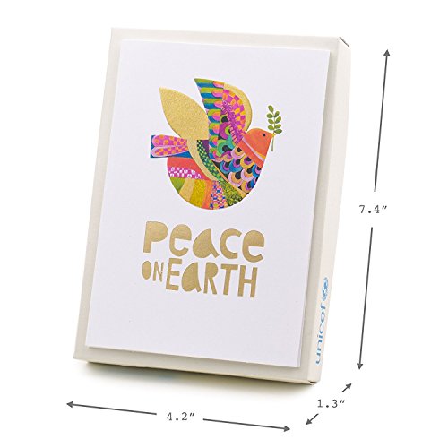 Hallmark UNICEF Boxed Christmas Cards Peace On Earth Dove, 12 Cards with Envelopes Y51676