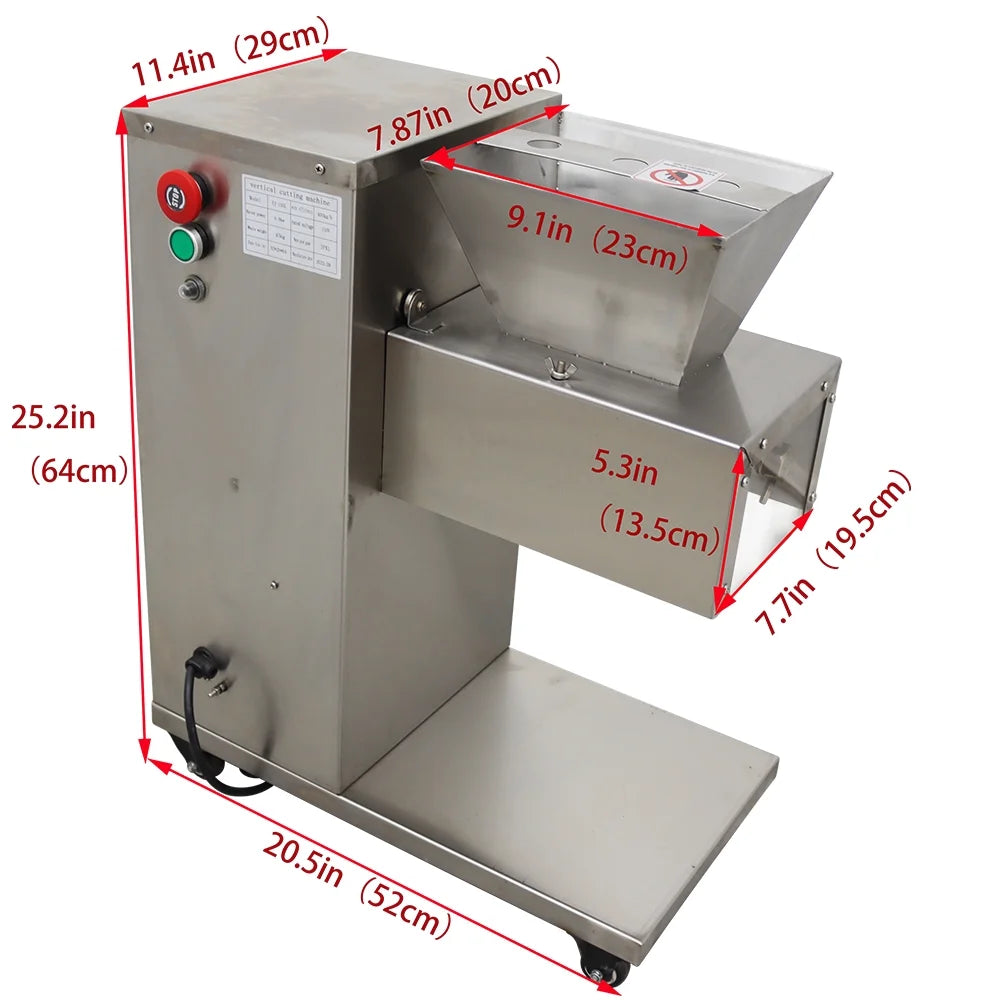 INTSUPERMAI Commercial Meat Slicer with 2.5mm Blade, Stainless Steel T900596
