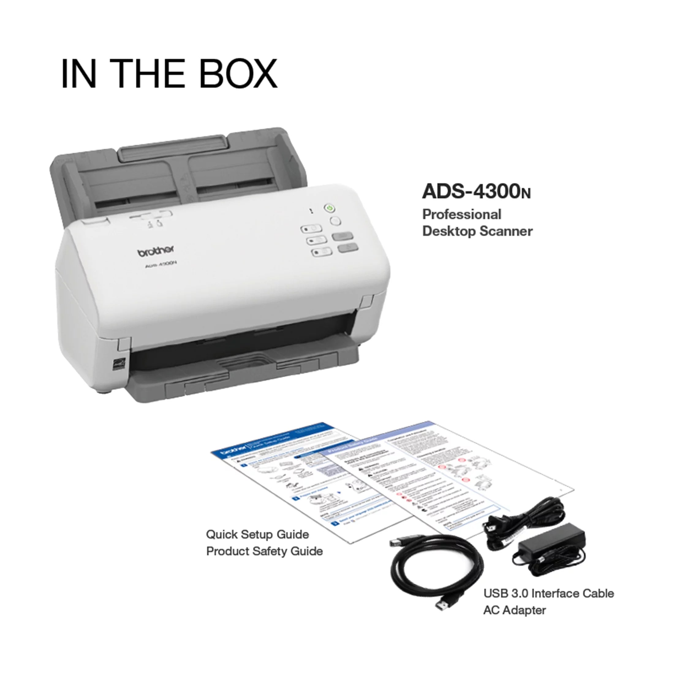 Brother ADS4300N Desktop Document Scanner for Business Workgroups W9072