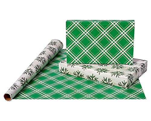 American Greetings Christmas Wrapping Paper Set, Red and Tan Brown, 120 sq ft, 4 Rolls R967653
