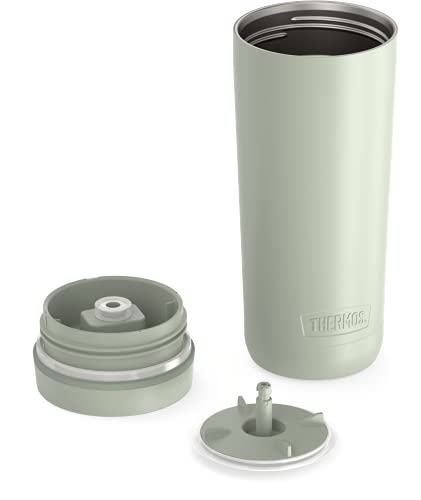 THERMOS ALTA SERIES Stainless Steel Tumbler 18 oz, Matte Steel/Espresso Black U63813