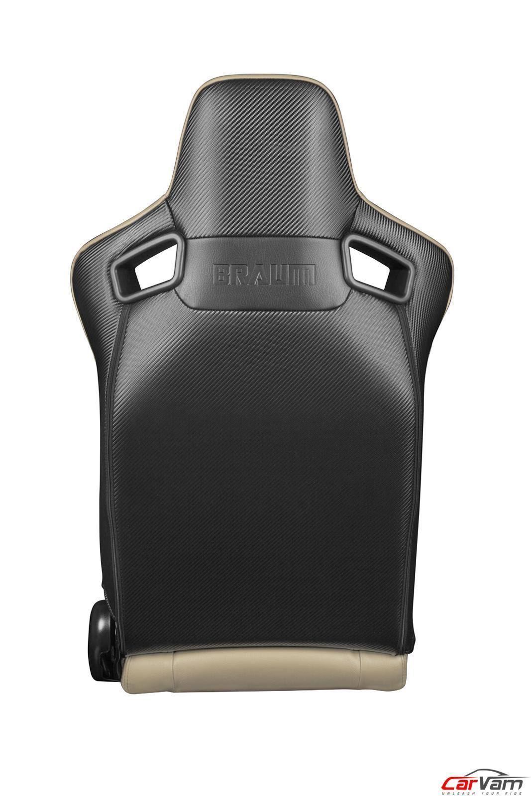 Braum Elite Series Beige Leatherette Racing Seats Pair I45836