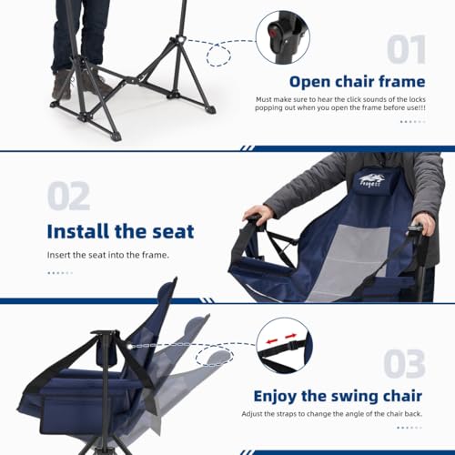 Portable Hammock Camping Chair with Adjustable Back, Supports 330lbs N68621