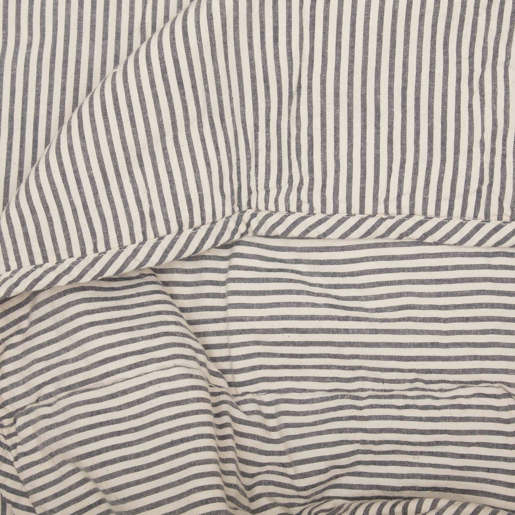Hatteras Seersucker Blue Ticking Stripe Queen Quilt Coverlet Q129659