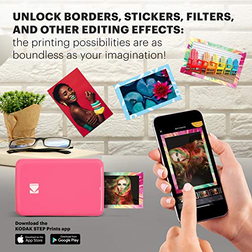 KODAK Step Instant Smartphone Photo Printer - Portable Wireless Zink 2x3" - White G38776