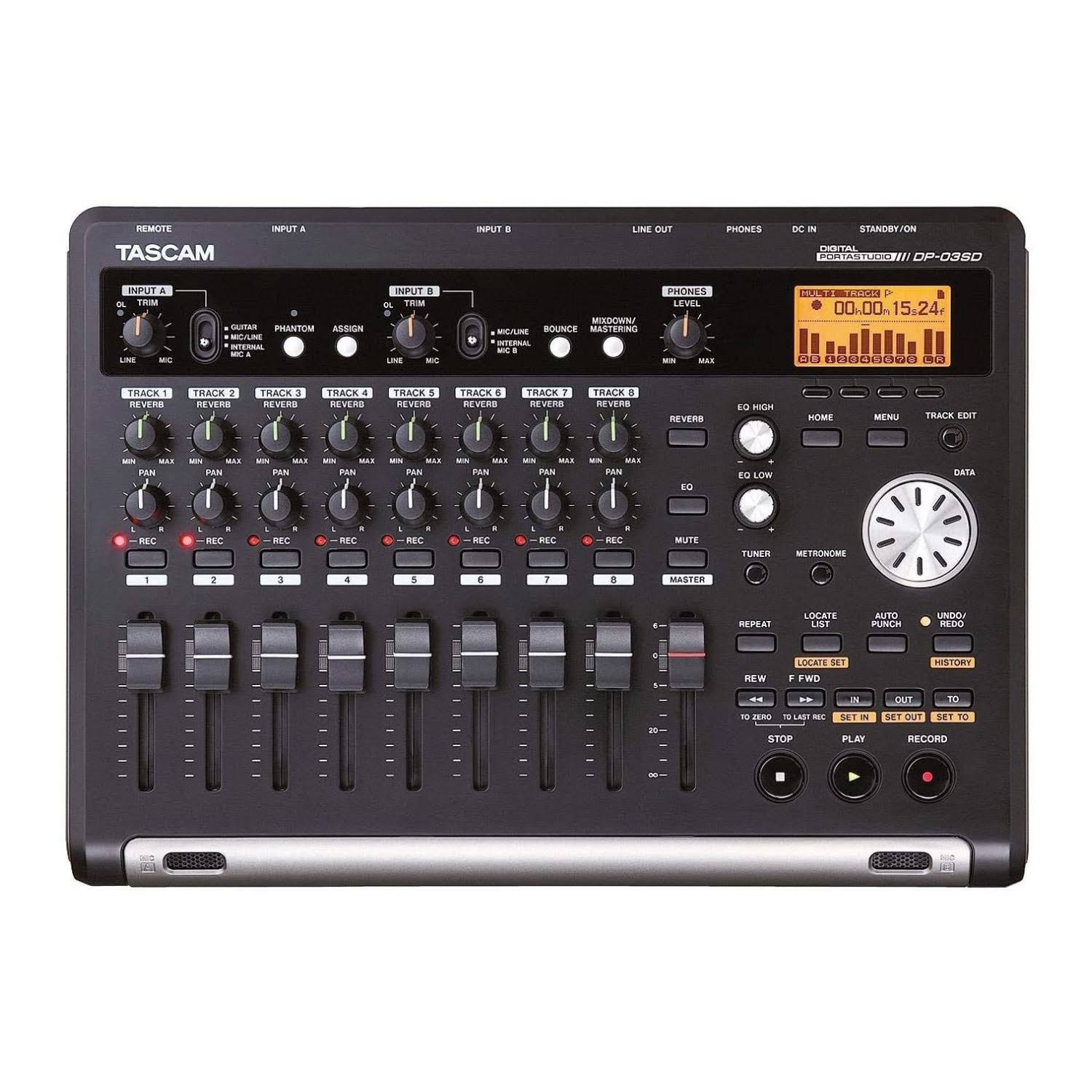 Tascam DP-03SD Digital Portastudio 8-Track Recorder - Black - Megean