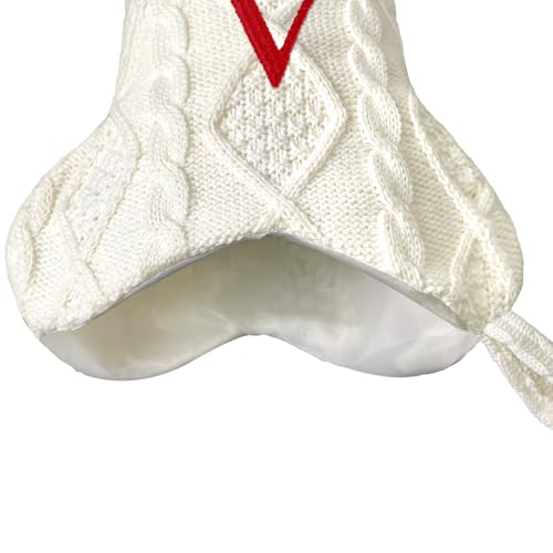 Malier Dog Christmas Stocking with Initials, Letter B, White Large Bone Shape M71542