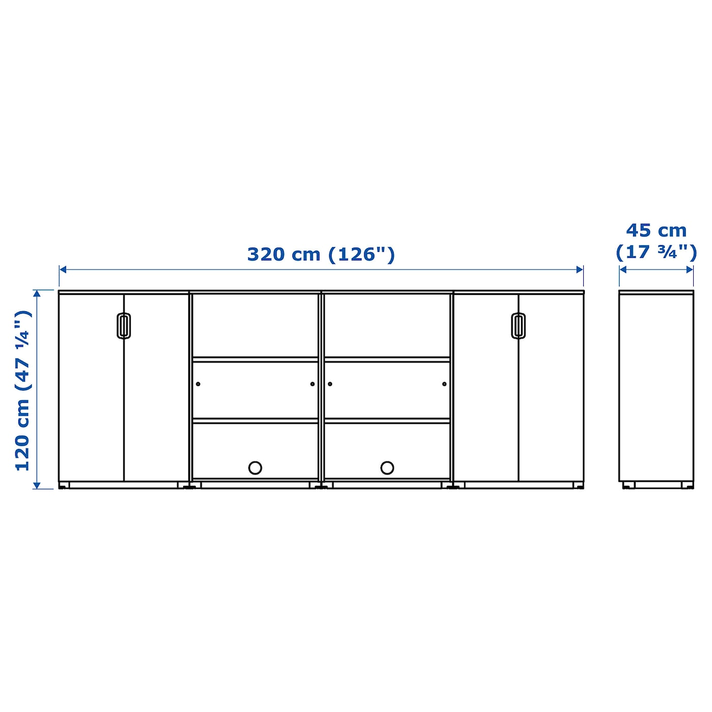 IKEA Galant Storage Combination White 126x47 1/4 C41238