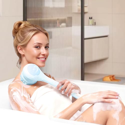 Electric Body Brush Back Scrubber for Shower, Waterproof Dual Handle with 3 Heads X695155