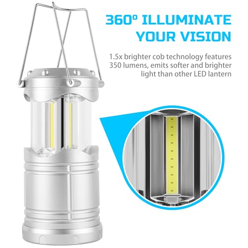 Lichamp LED Camping Lantern 4 Pack, Battery Powered Portable Hanging Light X975