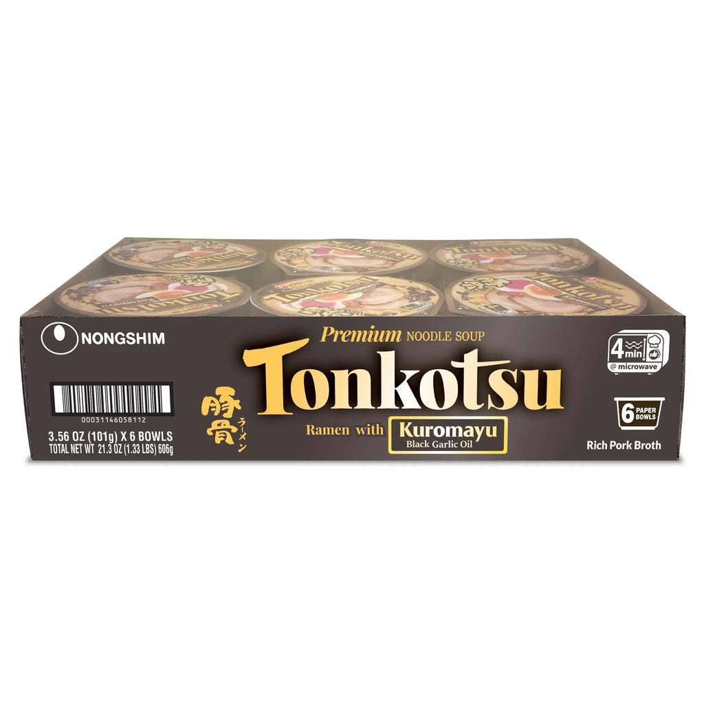 Nongshim Tonkotsu Spicy Pork & Black Garlic Ramyun Noodle Soup, 3.6oz, 6 Count J970