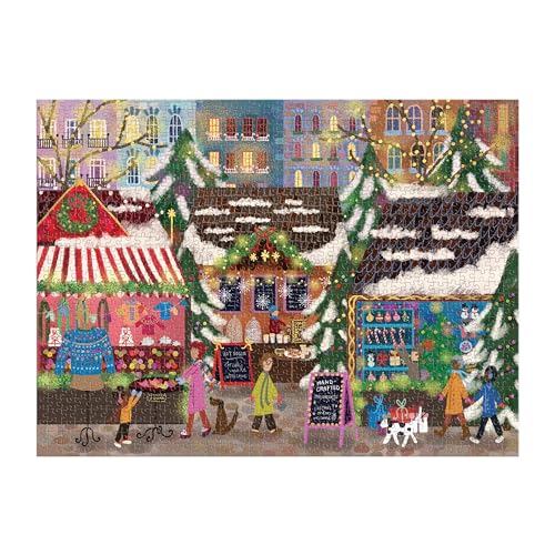 Galison Winter Lights Foil Puzzle, 500 Pieces, 20" x 20" Holiday Jigsaw Puzzle P8985