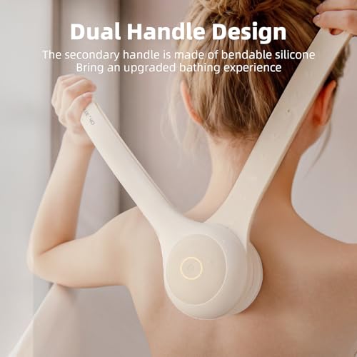 Electric Body Brush Back Scrubber for Shower, Waterproof Dual Handle with 3 Heads X695155