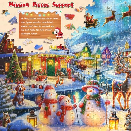 500 Piece Christmas Jigsaw Puzzle Santa's Secret Village Irregular Shape V19686