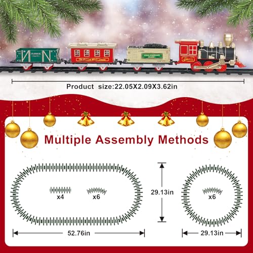 Electric Christmas Train Set with Lights and Sounds for Kids Y77468