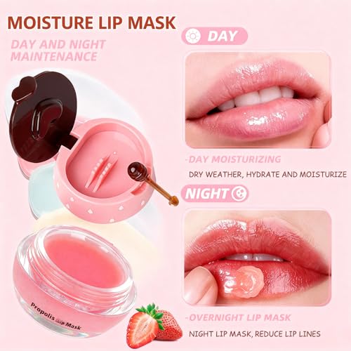 6 PCS Bee Lip Balm Mask Honey Pot, Moisturizing Overnight Lip Care M561365