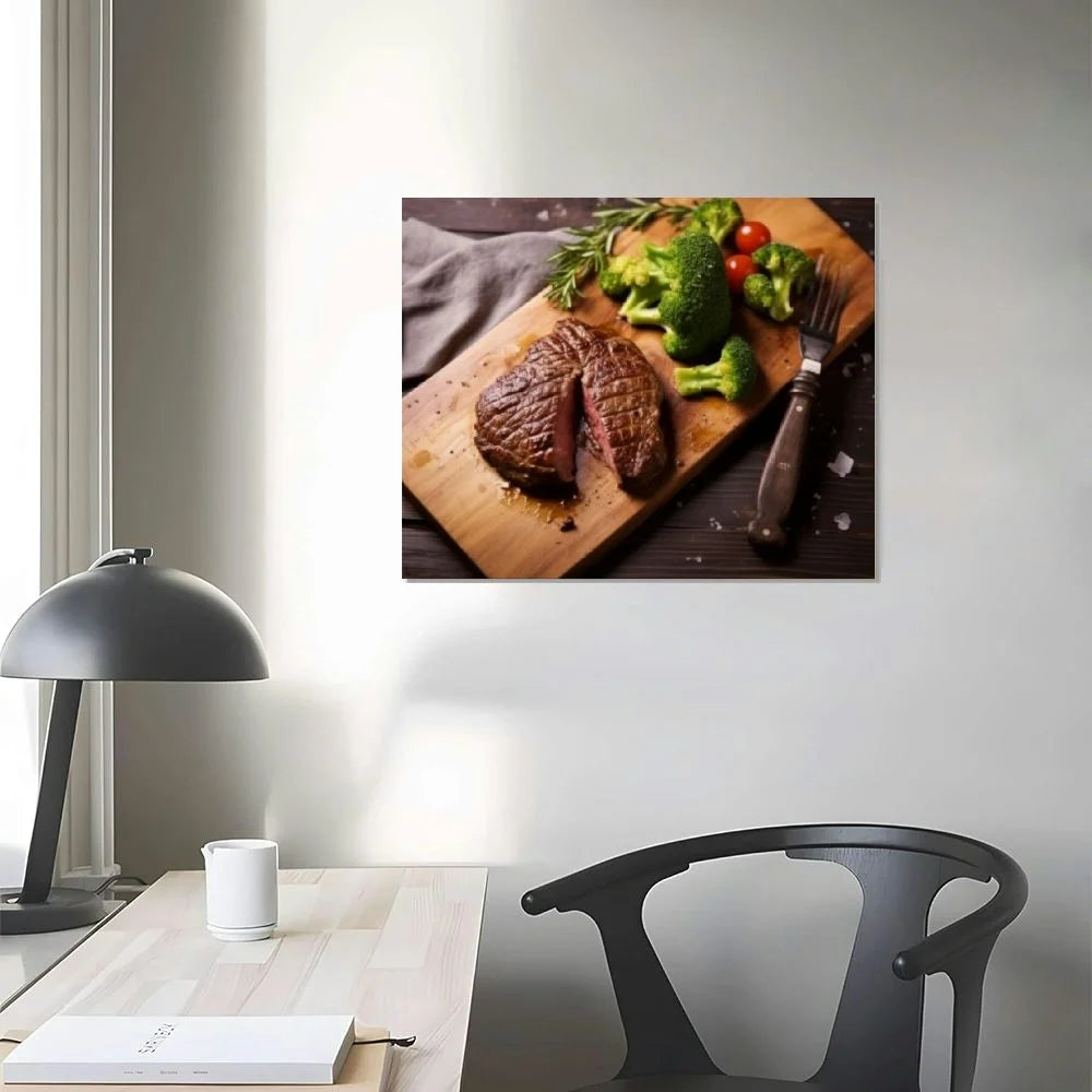 GOSMITH Ribeye Steak Canvas Print Wall Art with Frame J64813