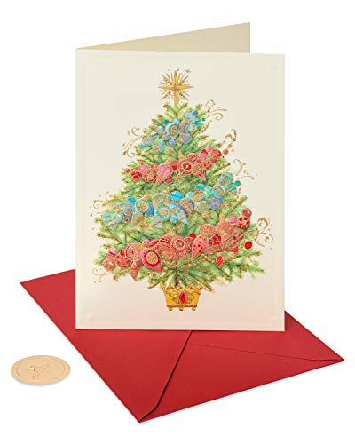 Papyrus Christmas Cards with Envelopes, Peace and Happiness, 12-Count B82192