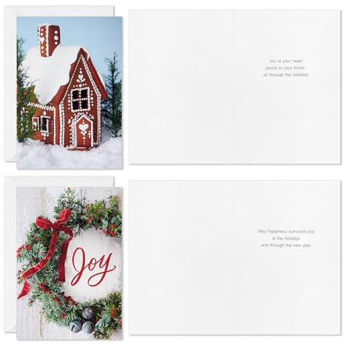 Hallmark Boxed Christmas Cards Festive Foil, 40 Cards with Envelopes S22215