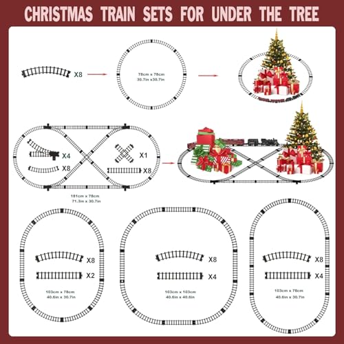 Electric Train Set for Kids with Steam Locomotive, Light & Sounds S601002