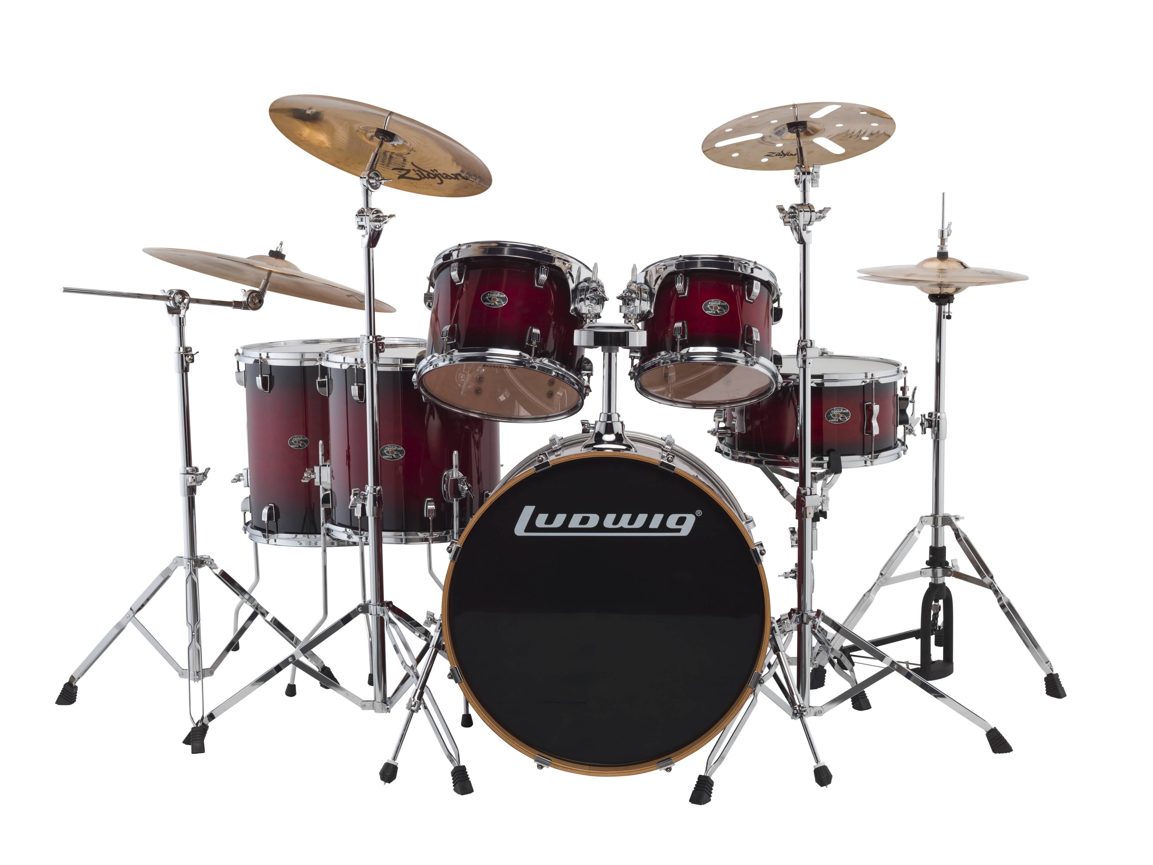 Ludwig Evolution Maple 6-Piece Shell Pack Red Burst D997