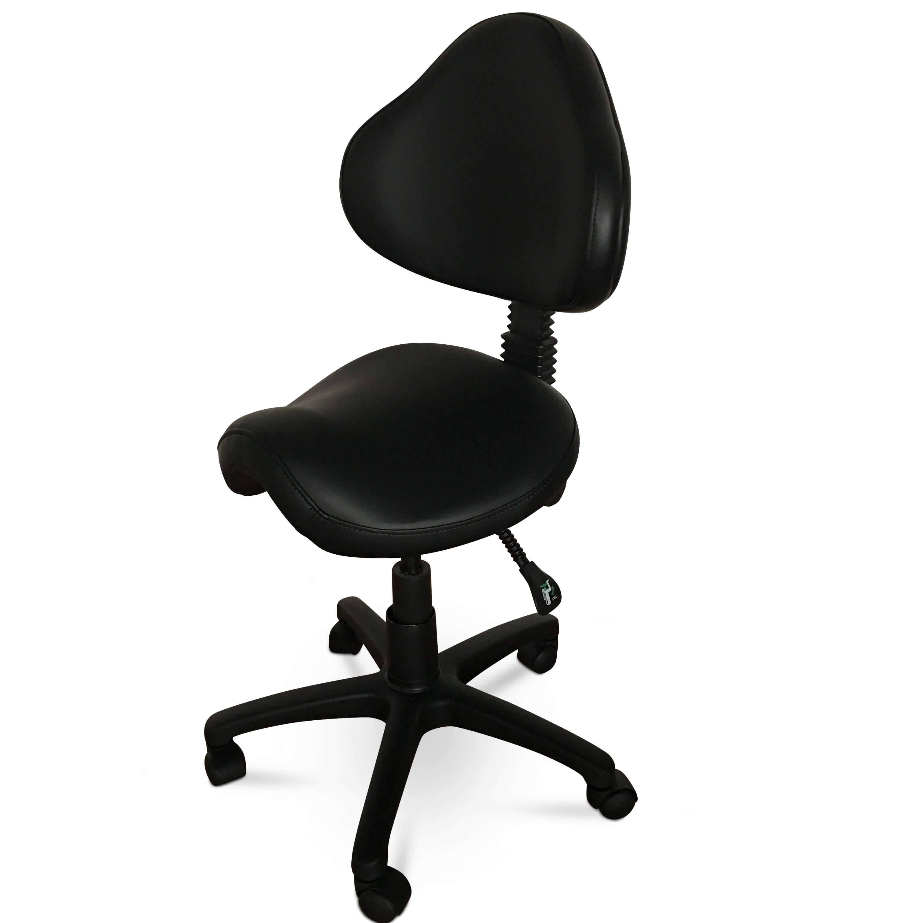 ES Ergonomic Rolling Saddle Stool with Adjustable Height and Backrest X176348