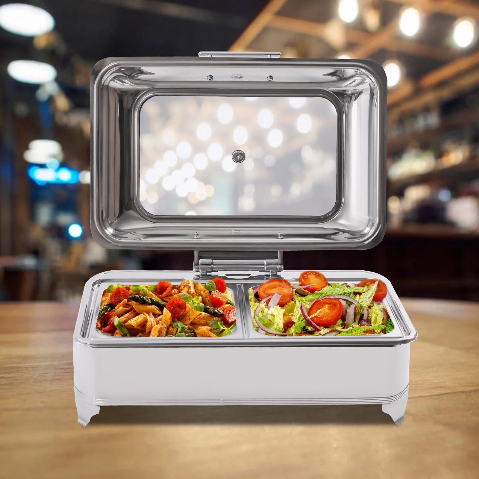 9L Electric Food Warmer with 2 Trays Countertop Buffet Server Y954