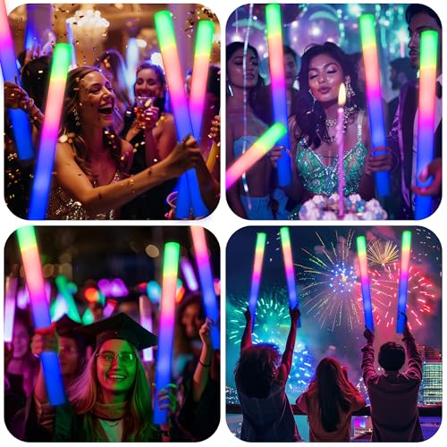 68 Pack LED Foam Glow Sticks for Weddings & Parties L39023