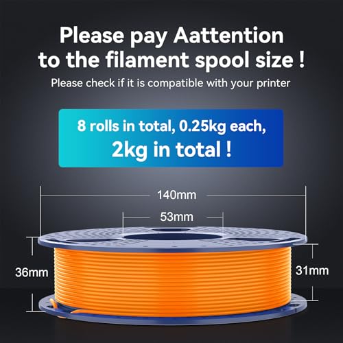 SUNLU High Speed PLA Filament Mini Pack, 250g, 8 Colors H7158