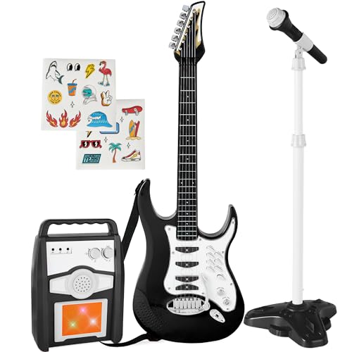 Kids Electric Musical Guitar Play Set Toy Starter Kit with Microphone and Amp - Blue B982