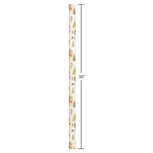 American Greetings Christmas Wrapping Paper Set, Red and Tan Brown, 120 sq ft, 4 Rolls R967653