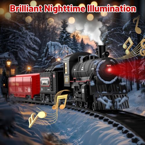 Electric Train Set with Smoke, Lights & Sound for Kids P7649