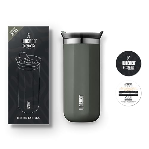 WACACO Octaroma Classico Vacuum Insulated Coffee Mug, Double-wall Stainless Steel, 6 fl oz, Carmine Red Z33030