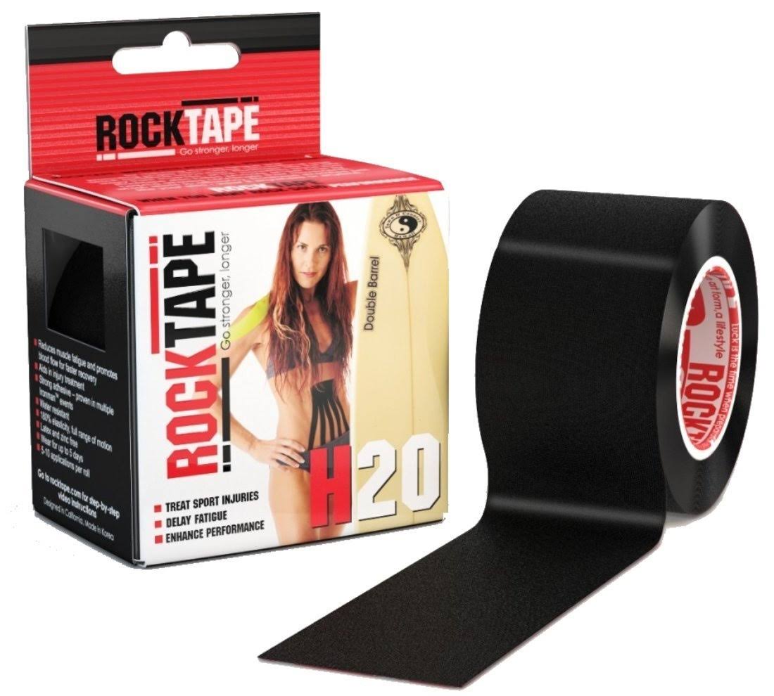 RockTape Black H2O Kinesiology Tape for Atheltes, 4" x 16.4' - Megean