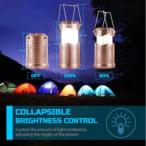 Lichamp LED Camping Lantern 4 Pack, Battery Powered Portable Hanging Light X975
