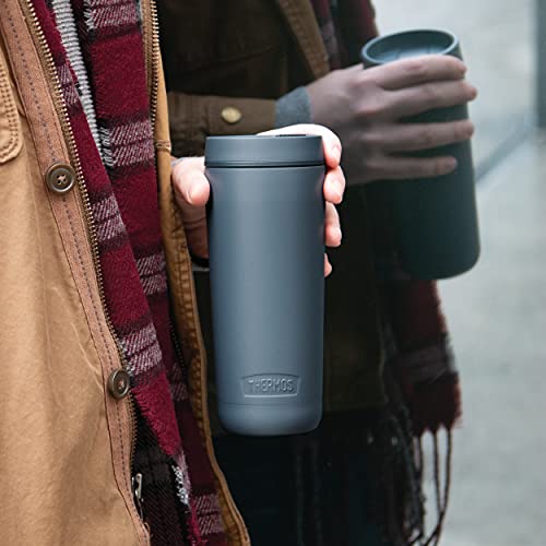 THERMOS ALTA SERIES Stainless Steel Tumbler 18 oz, Matte Steel/Espresso Black U63813